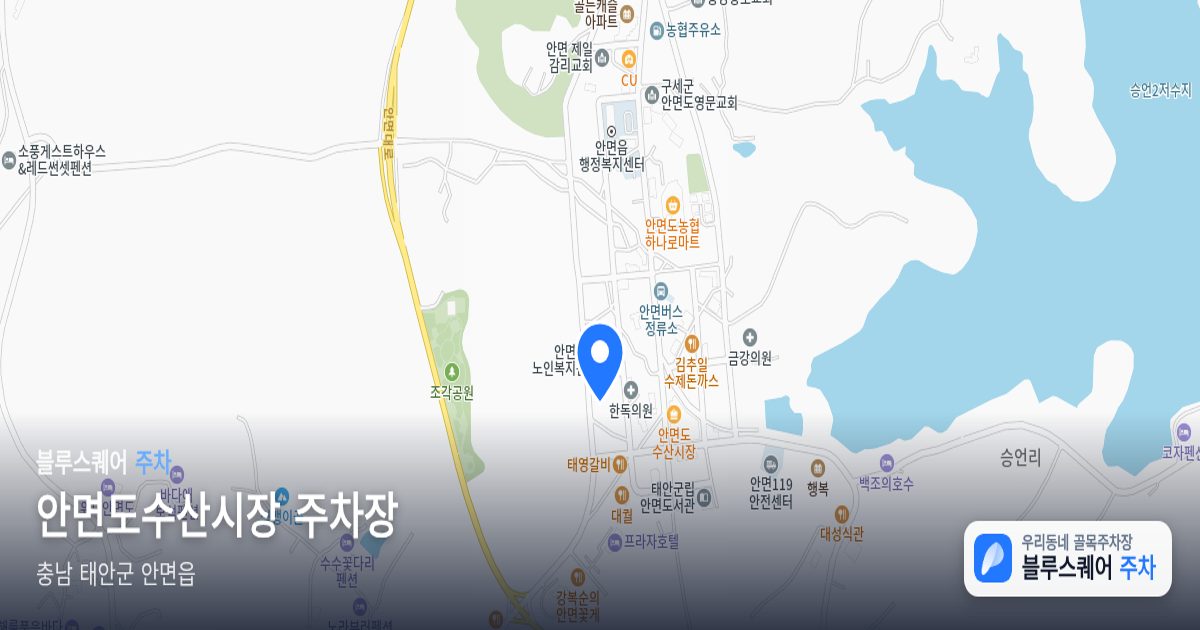 안면도수산시장 주차장 위치 지도