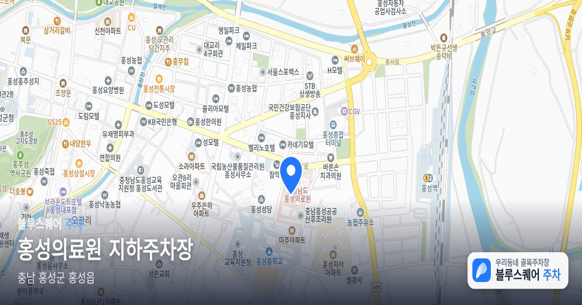 홍성의료원 지하주차장 위치 지도