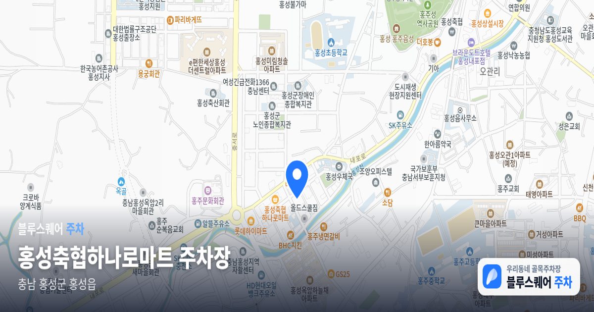 홍성축협하나로마트 주차장 위치 지도