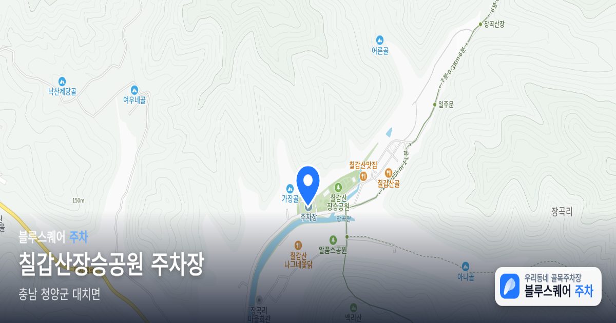 칠갑산장승공원 주차장 위치 지도