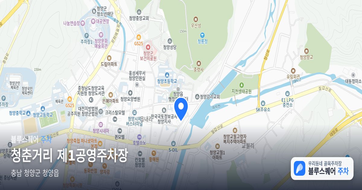 청춘거리 제1공영주차장 위치 지도
