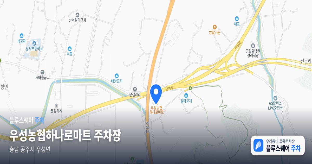 우성농협하나로마트 주차장 위치 지도