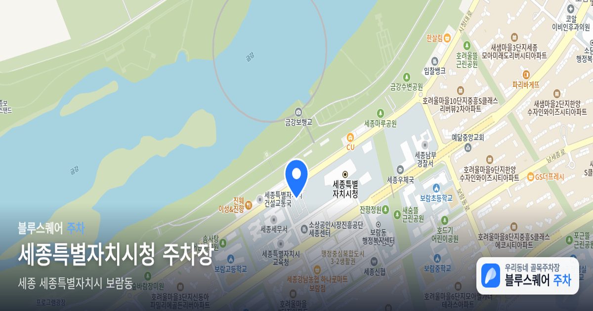 세종특별자치시청 주차장 위치 지도