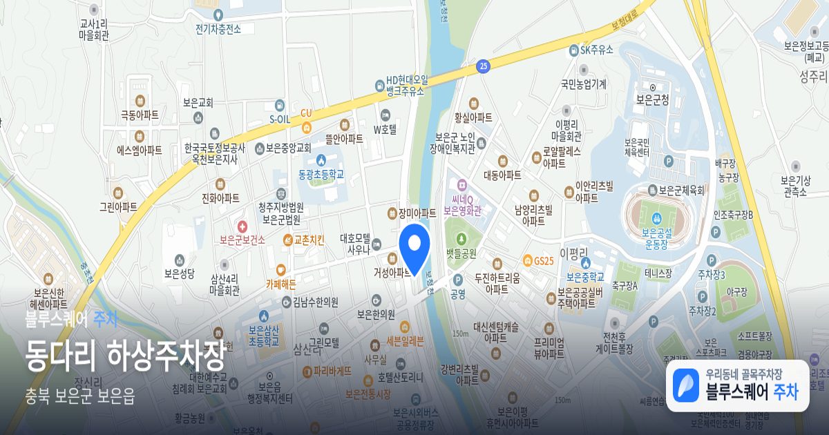 동다리 하상주차장 위치 지도