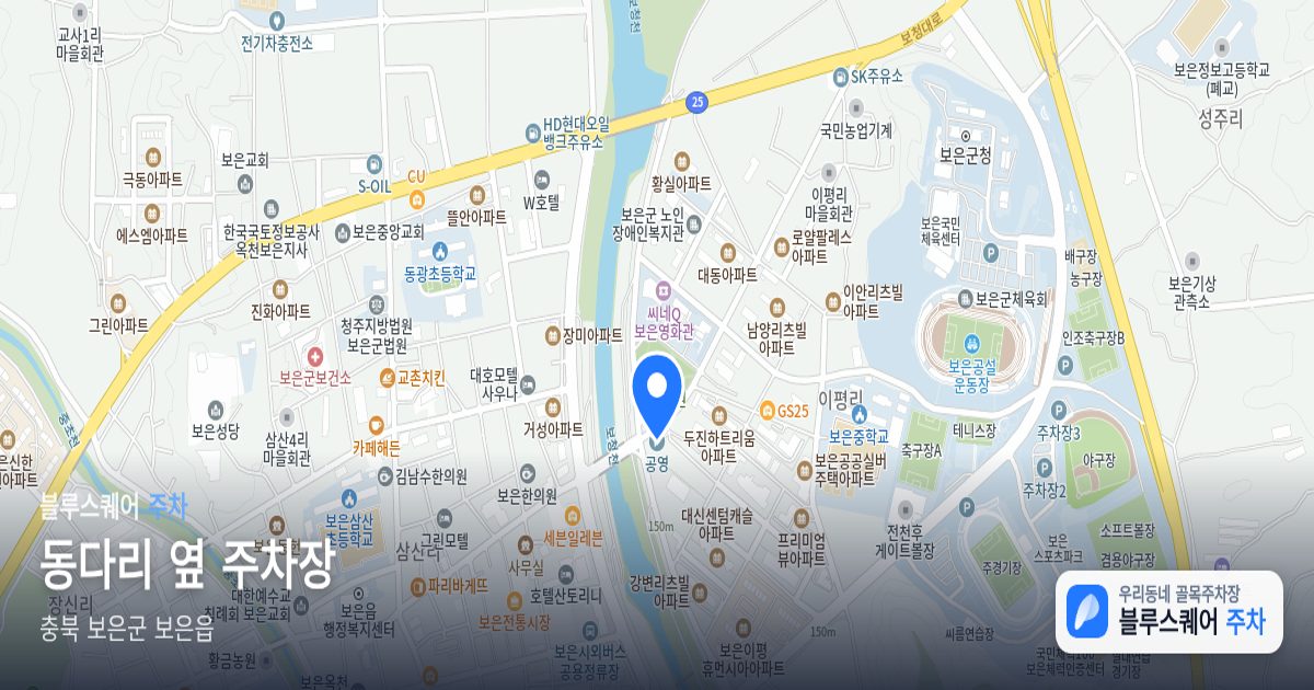 동다리 옆 주차장 위치 지도