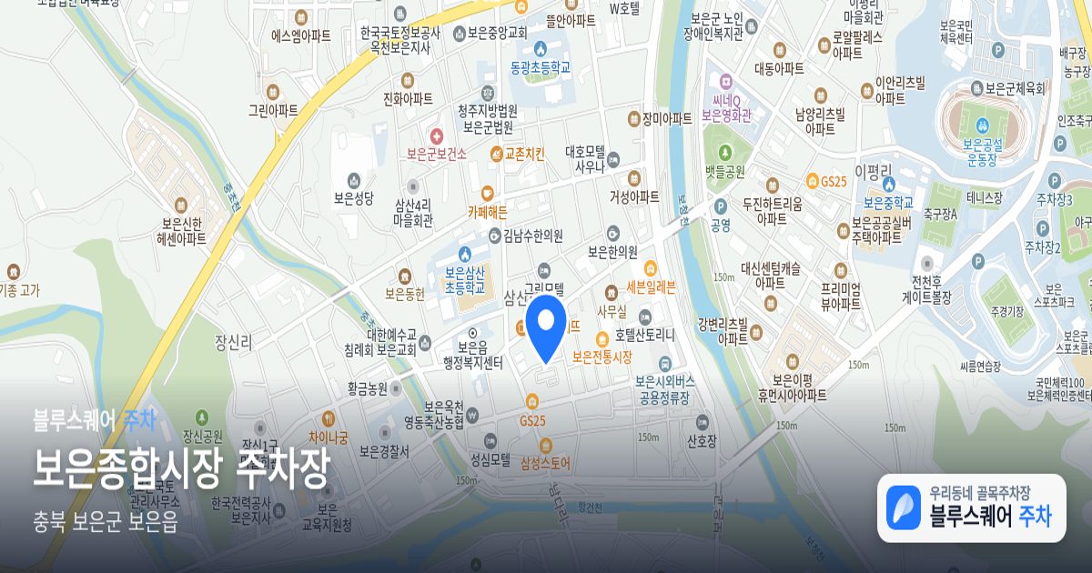 보은종합시장 주차장 위치 지도