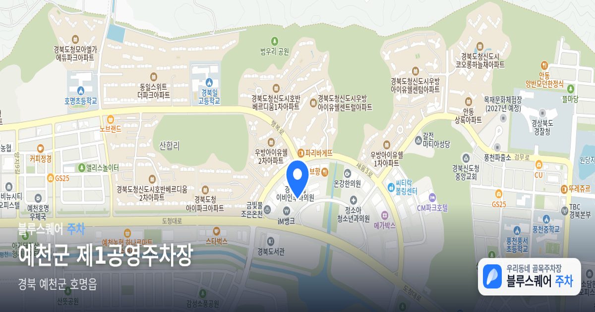 예천군 제1공영주차장 위치 지도