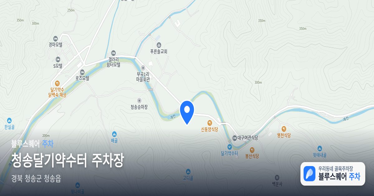 청송달기약수터 주차장 위치 지도