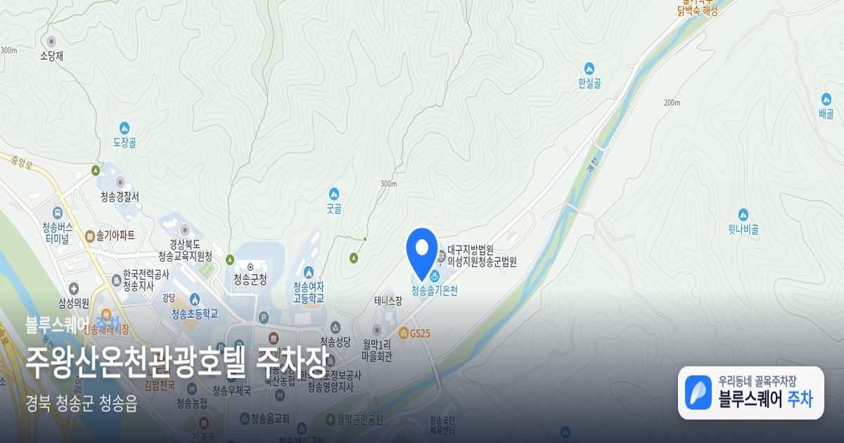 주왕산온천관광호텔 주차장 위치 지도