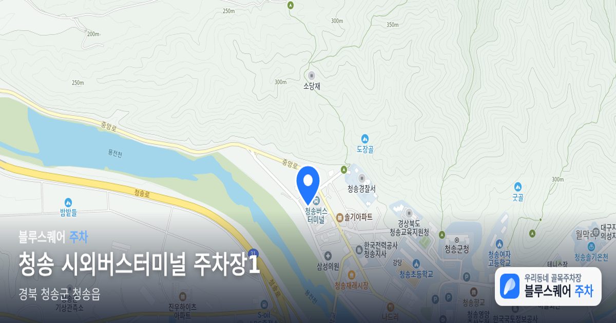 청송 시외버스터미널 주차장1 위치 지도