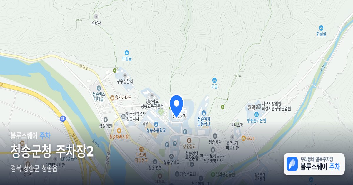 청송군청 주차장2 위치 지도