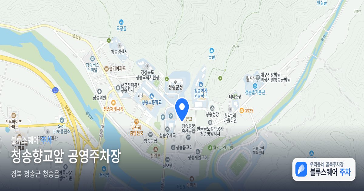 청송향교앞 공영주차장 위치 지도