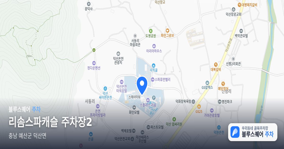 리솜스파캐슬 주차장2 위치 지도