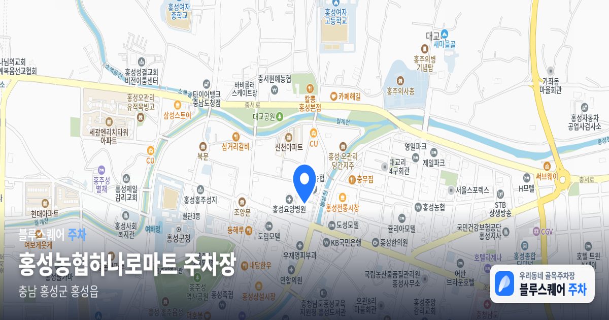 홍성농협하나로마트 주차장 위치 지도