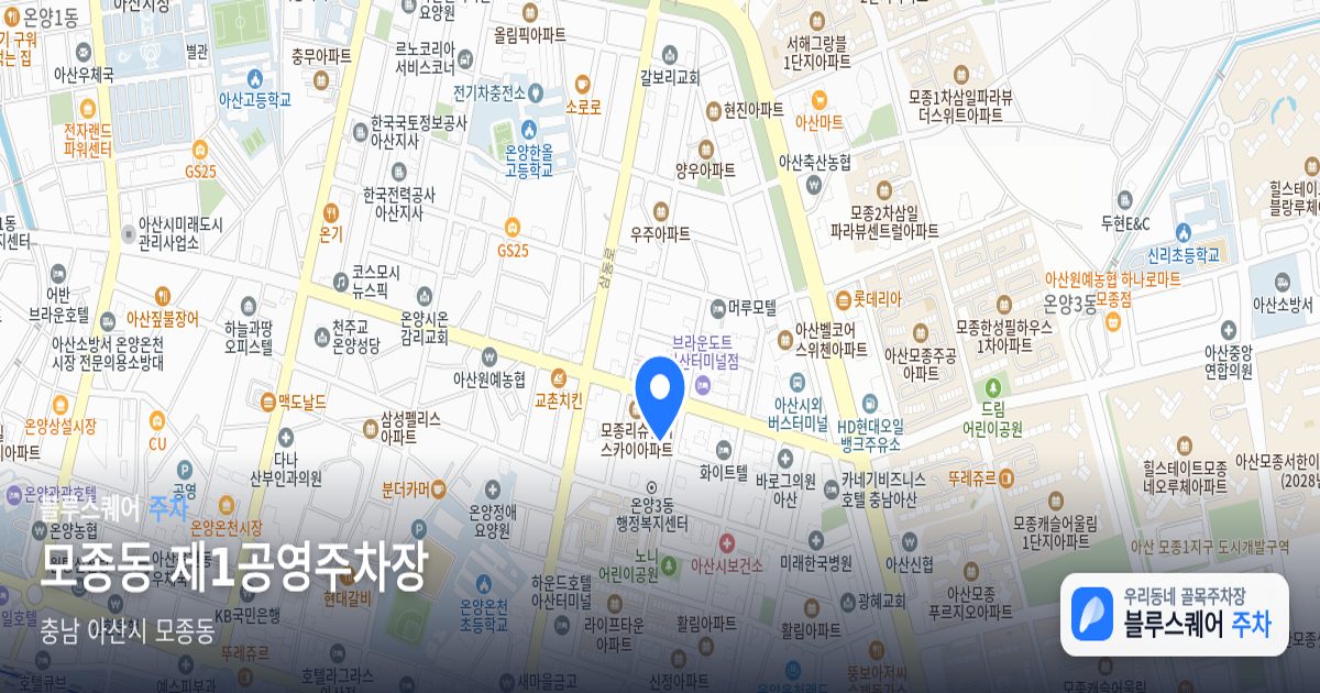 모종동 제1공영주차장 위치 지도
