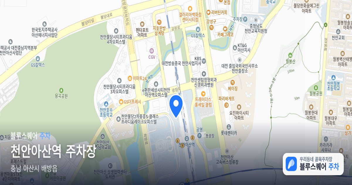 천안아산역 주차장 위치 지도