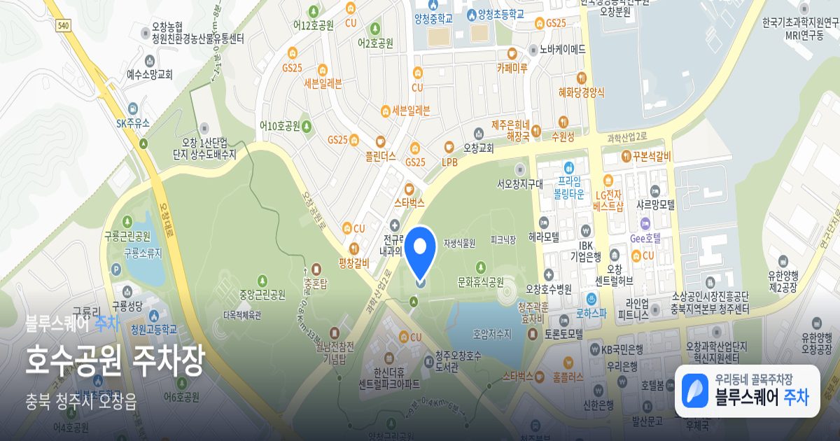 호수공원 주차장 위치 지도