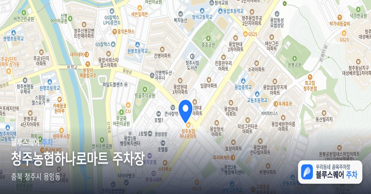 청주농협하나로마트 주차장 위치 지도