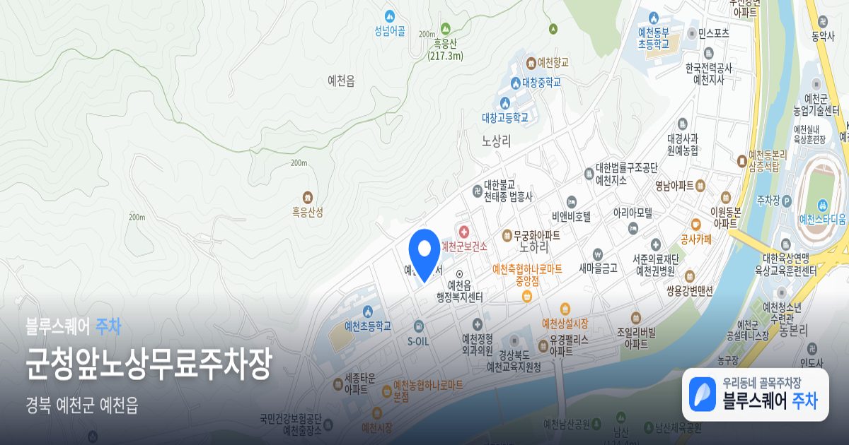 군청앞노상무료주차장 위치 지도