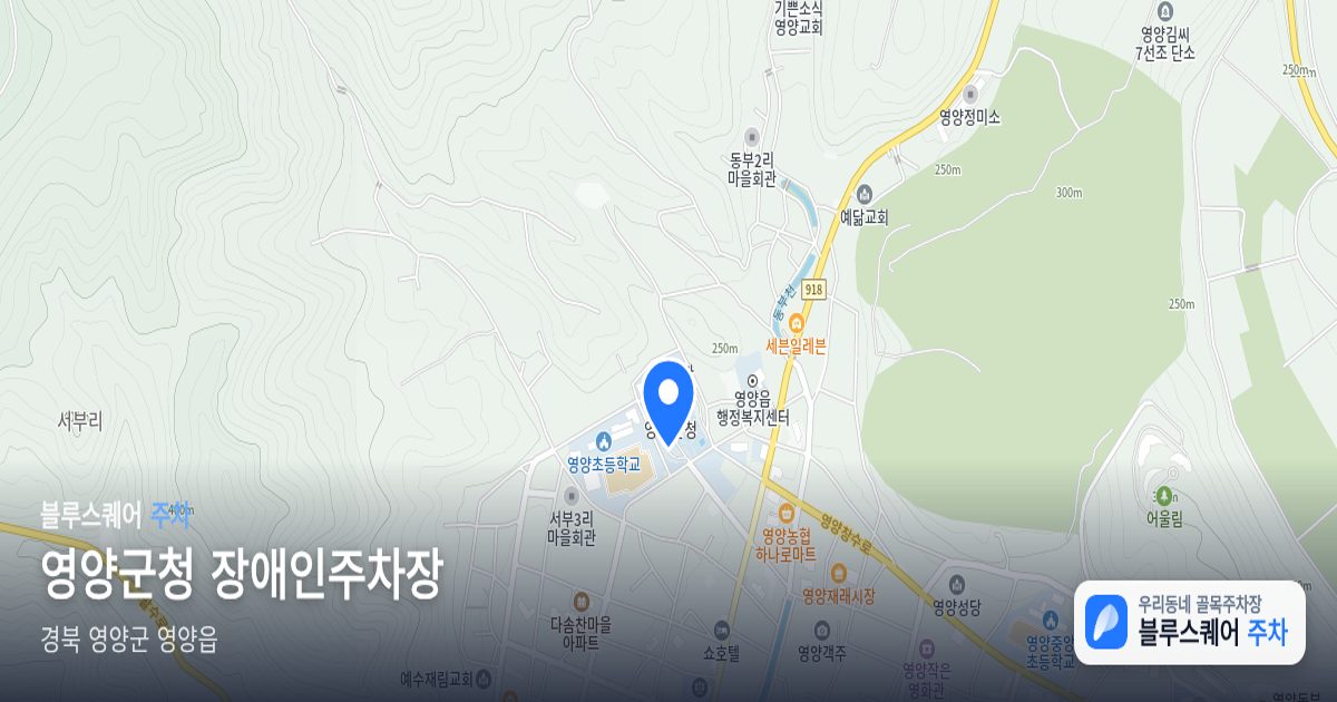 영양군청 장애인주차장 위치 지도