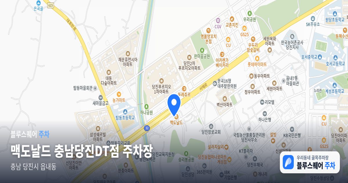 맥도날드 충남당진DT점 주차장 위치 지도