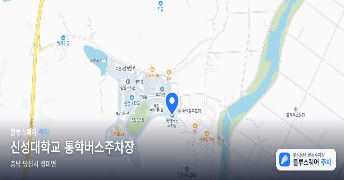신성대학교 통학버스주차장 위치 지도
