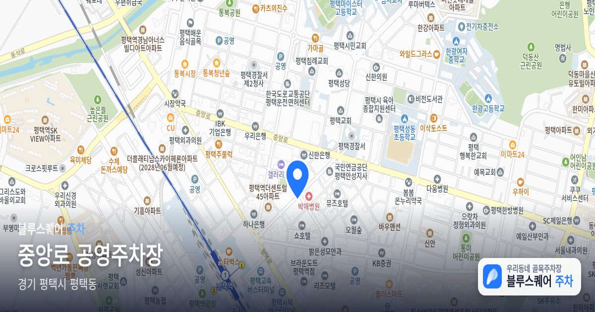 중앙로 공영주차장 위치 지도