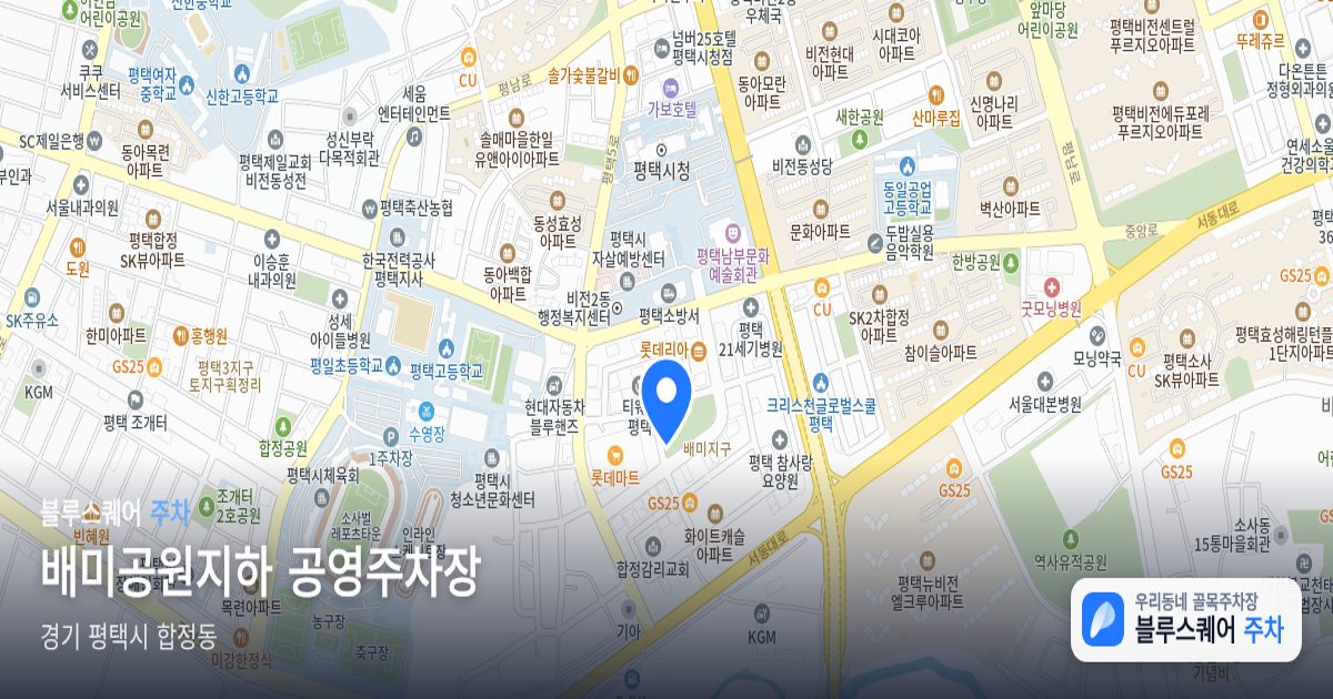 배미공원지하 공영주차장 위치 지도