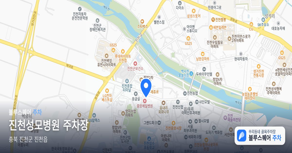 진천성모병원 주차장 위치 지도