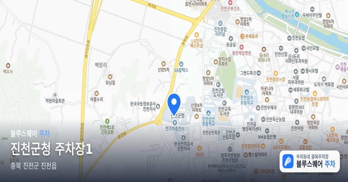 진천군청 주차장1 위치 지도