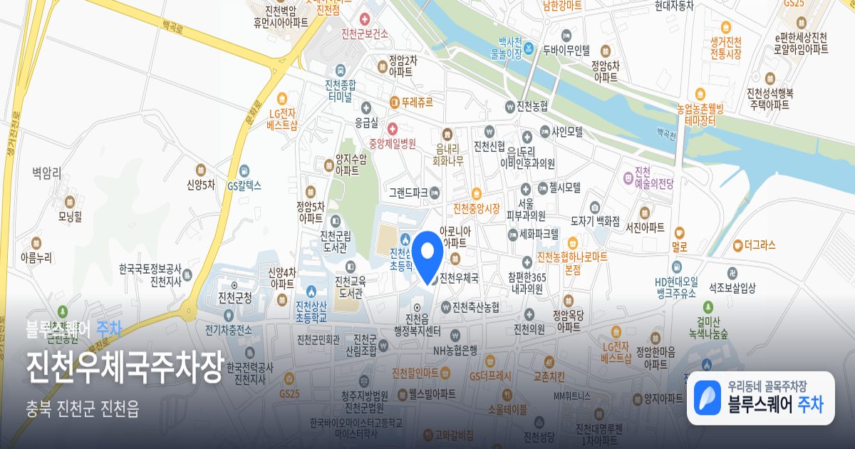 진천우체국주차장 위치 지도