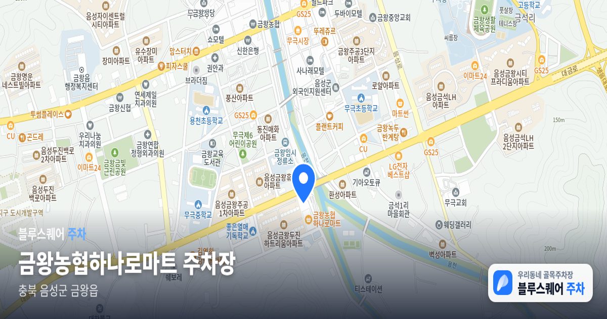 금왕농협하나로마트 주차장 위치 지도