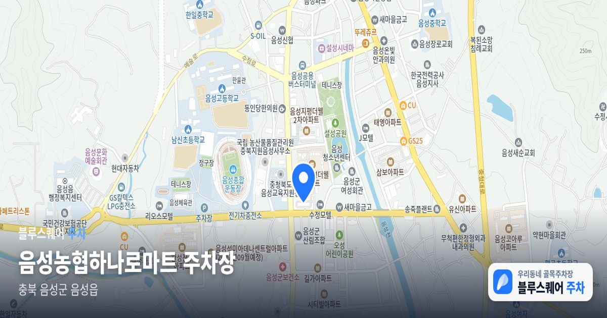 음성농협하나로마트 주차장 위치 지도