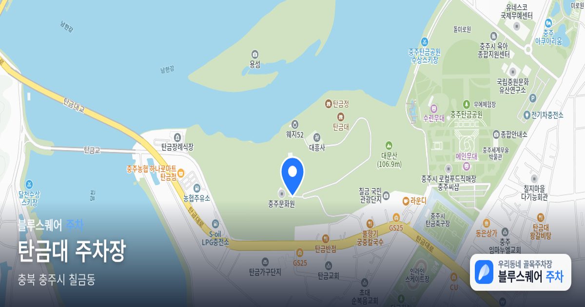 탄금대 주차장 위치 지도