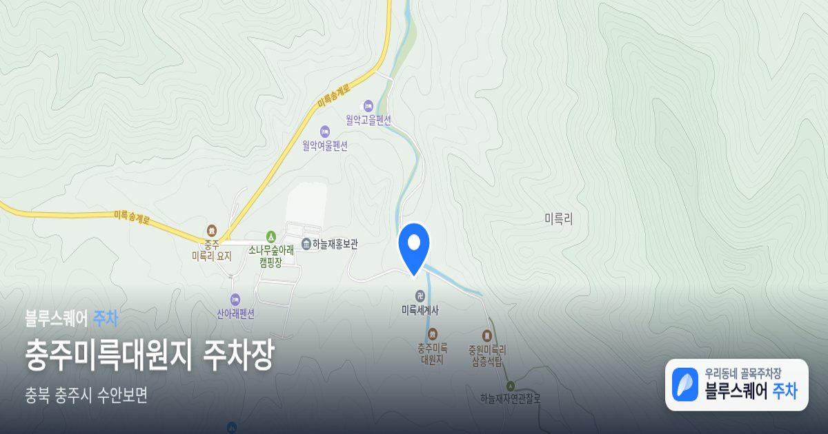 충주미륵대원지 주차장 위치 지도