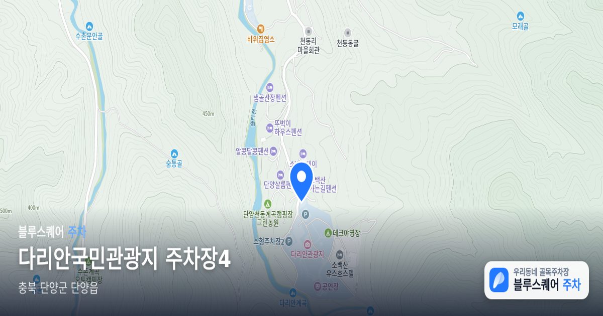 다리안국민관광지 주차장4 위치 지도
