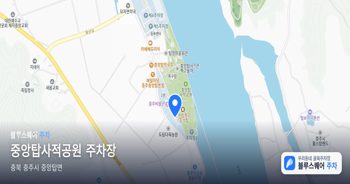 중앙탑사적공원 주차장 위치 지도