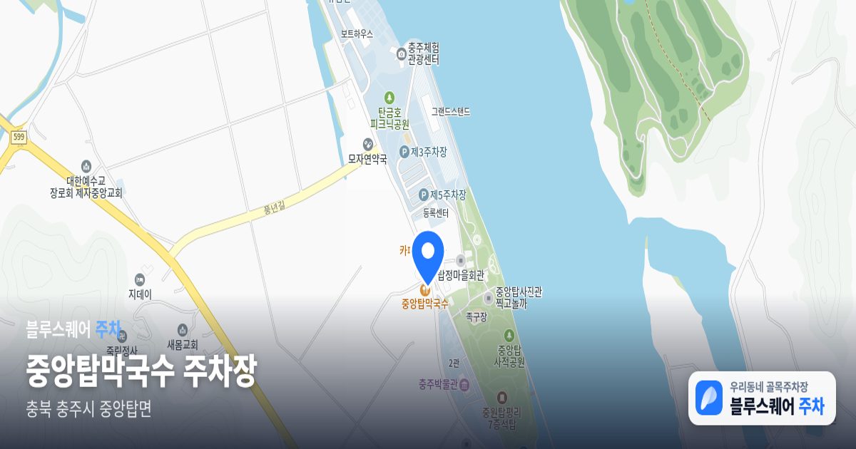 중앙탑막국수 주차장 위치 지도