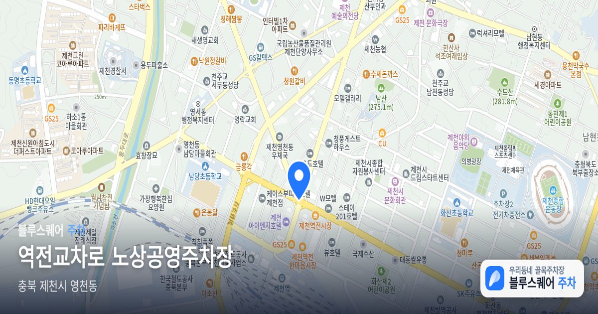 역전교차로 노상공영주차장 위치 지도