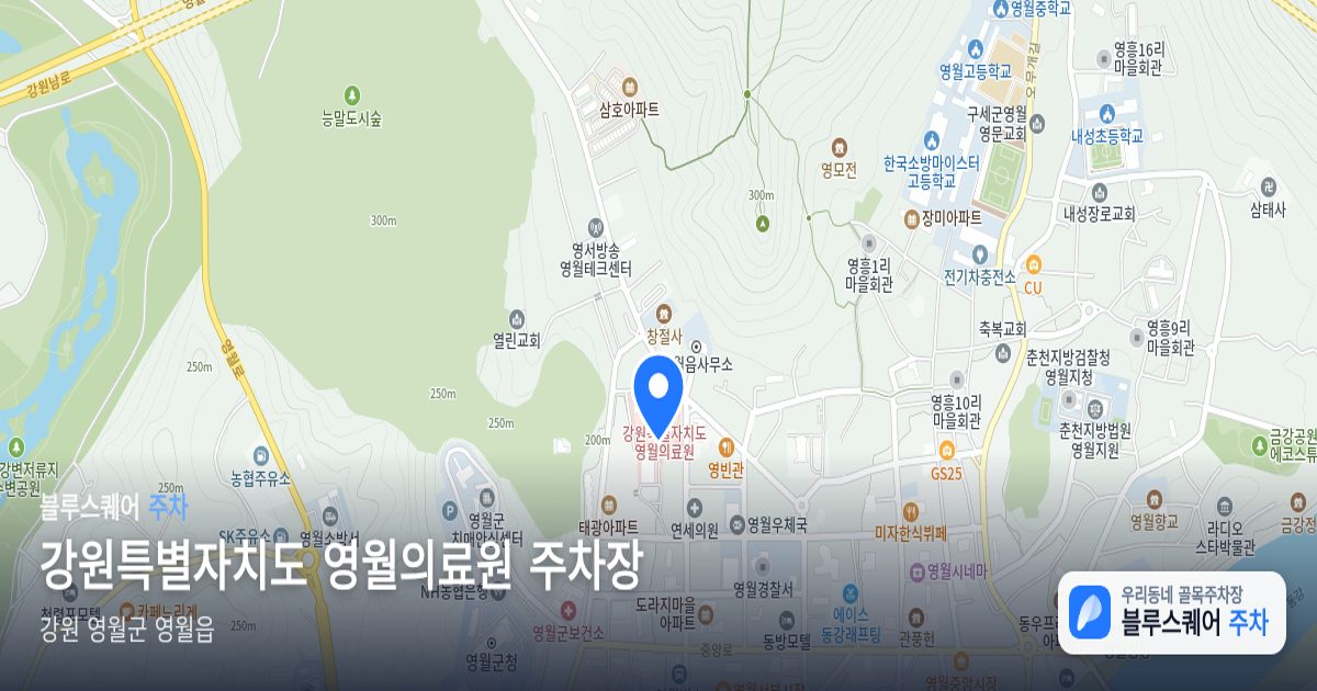 강원특별자치도 영월의료원 주차장 위치 지도