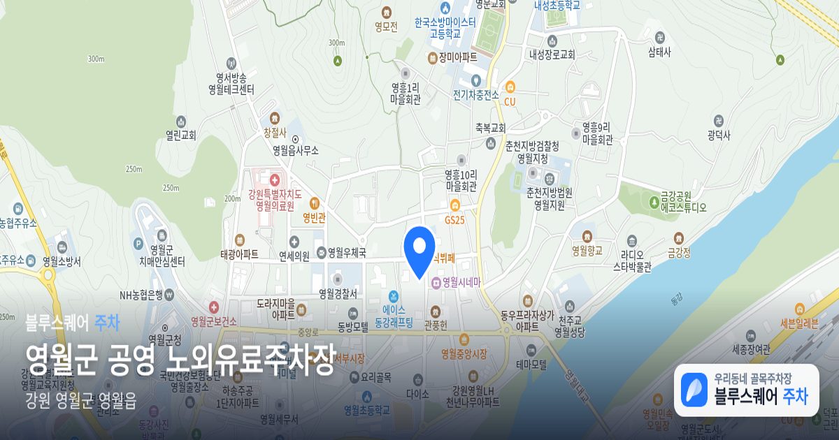영월군 공영 노외유료주차장 위치 지도