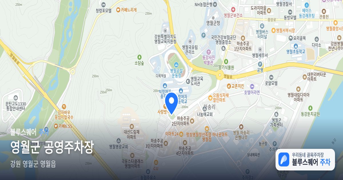 영월군 공영주차장 위치 지도