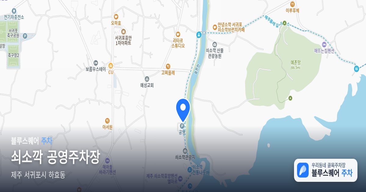 쇠소깍 공영주차장 위치 지도
