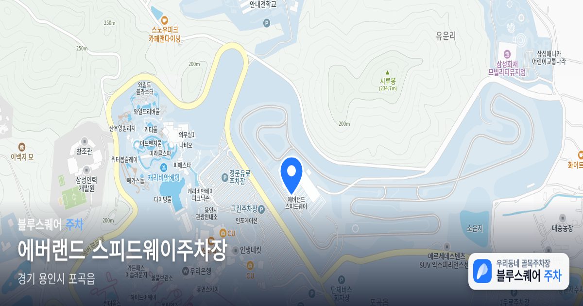 에버랜드 스피드웨이주차장 위치 지도