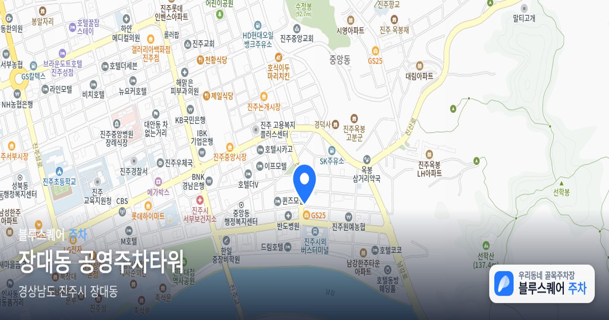 장대동 공영주차타워 위치 지도