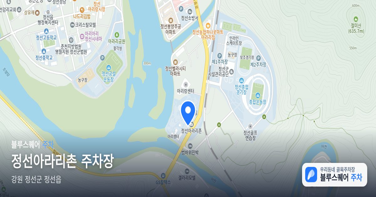 정선아라리촌 주차장 위치 지도