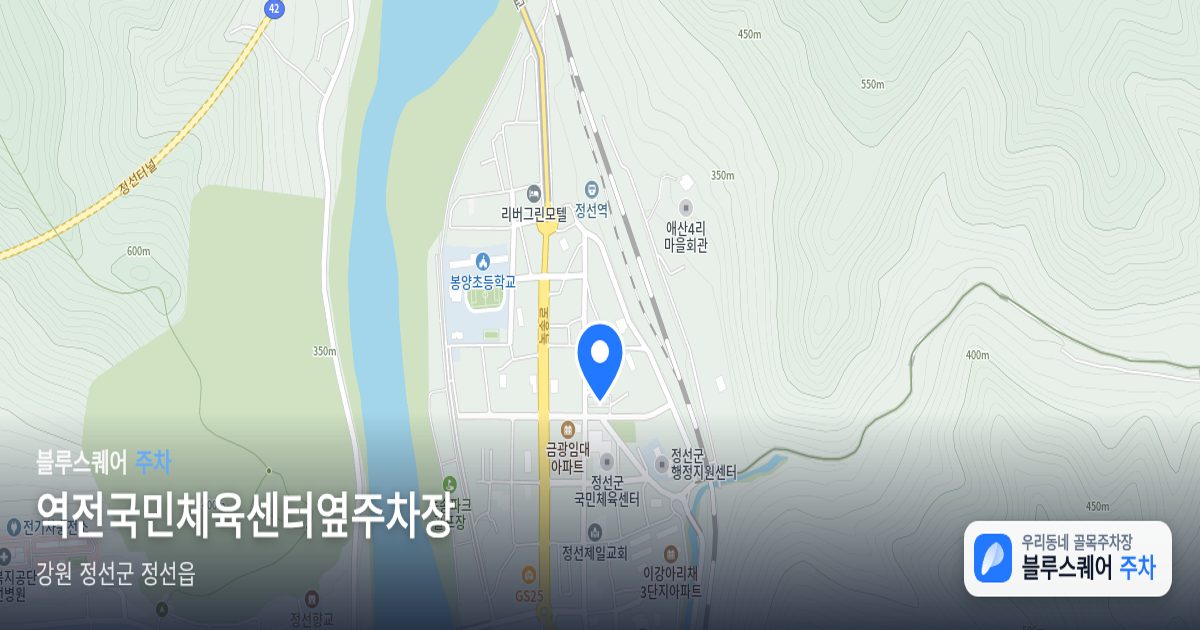 역전국민체육센터옆주차장 위치 지도