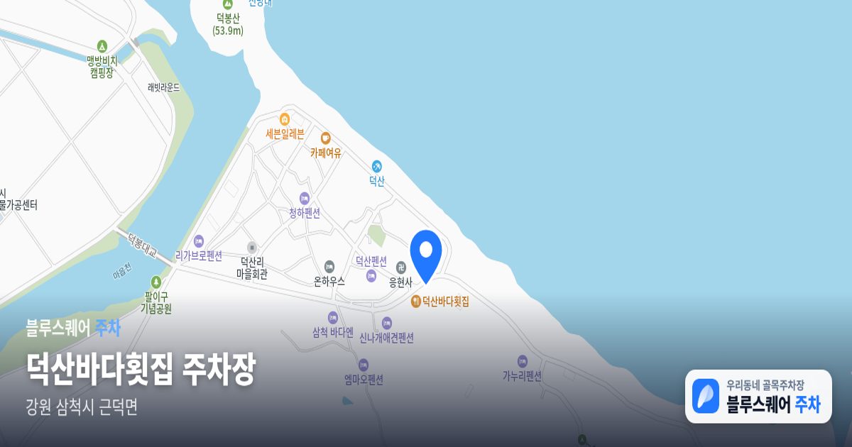 덕산바다횟집 주차장 위치 지도