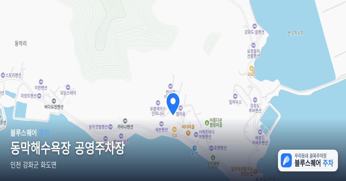 동막해수욕장 공영주차장 위치 지도