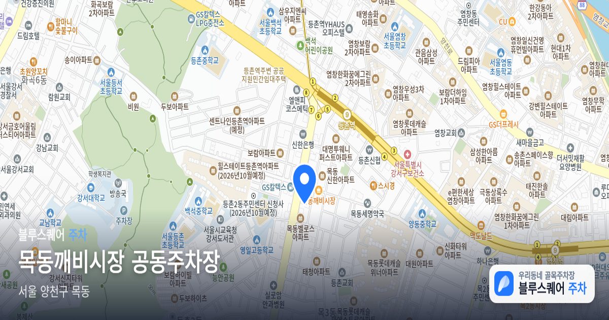 목동깨비시장 공동주차장 위치 지도